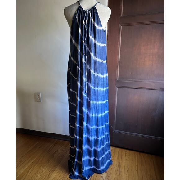 VELVET by Graham & Spencer | Lightweight Blue Tie Dye Maxi Dress | Size Medium - Picture 3 of 7
